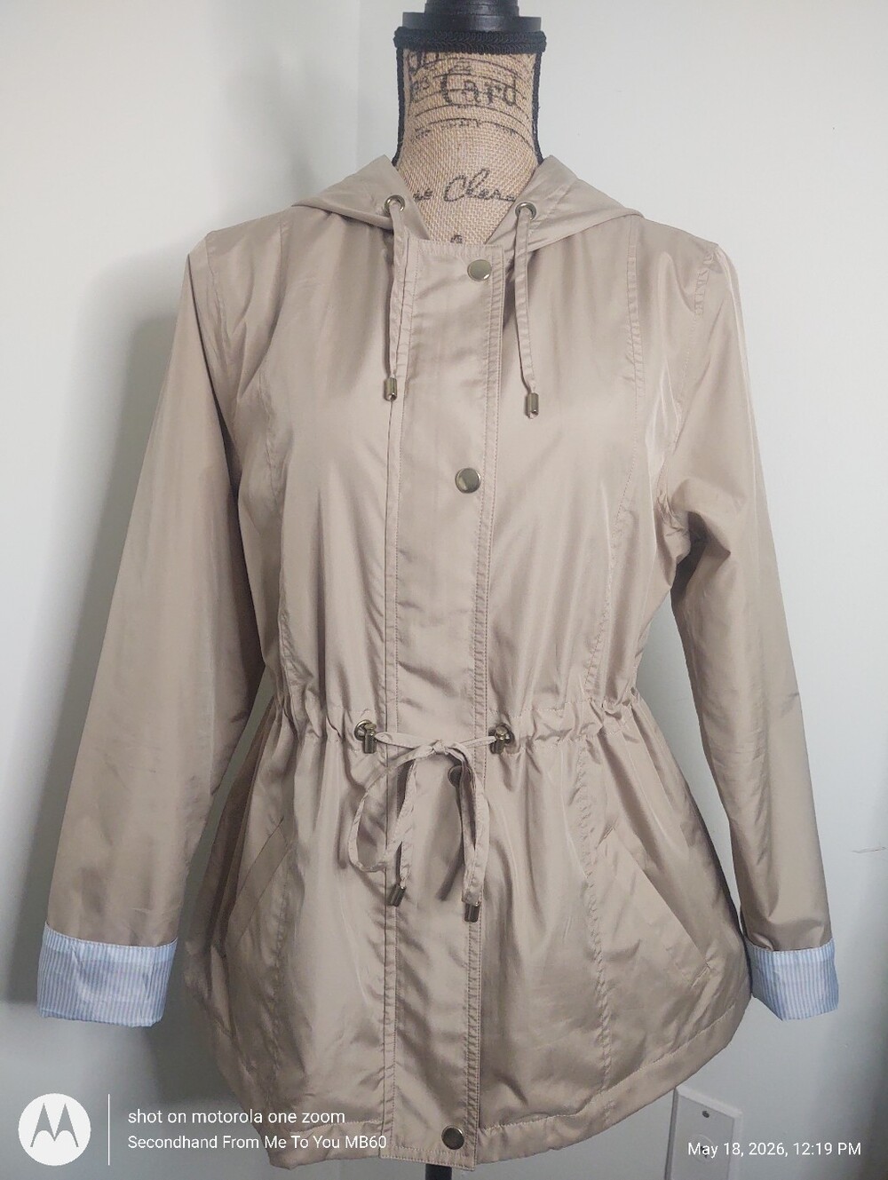 Kim Rogers Lightweight Beige Hooded Women's Jacket